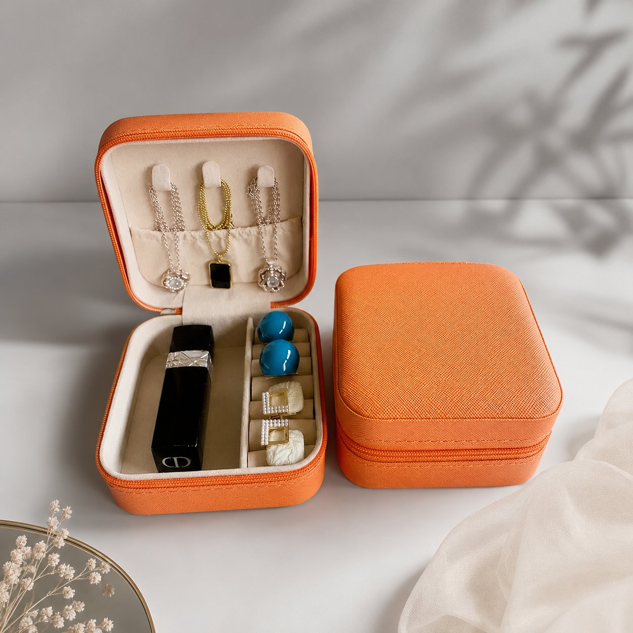 Portable Travel Jewelry Organizer Case